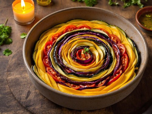 vegan, confit byaldi, solar plexus chakra, healthy, ratatouille