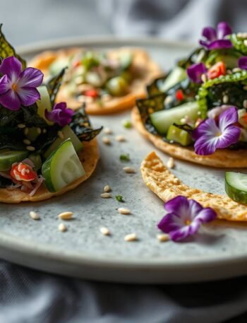 crispy nori tostadas with cucumber wasabi slaw crispy nori tostadas with cucumber wasabi slaw
