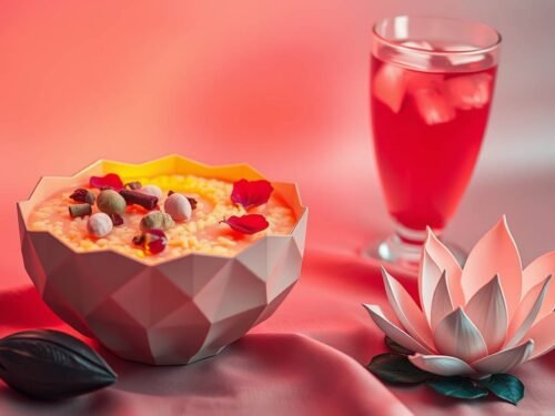 cardamom–rose rice pudding with rose petals, pistachios, and chakra-inspired glow cardamom–rose rice pudding with rose petals, pistachios, and chakra-inspired glow