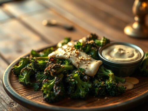 charred broccoli with garlic-tahini sauce for courage charred broccoli with garlic-tahini sauce for courage