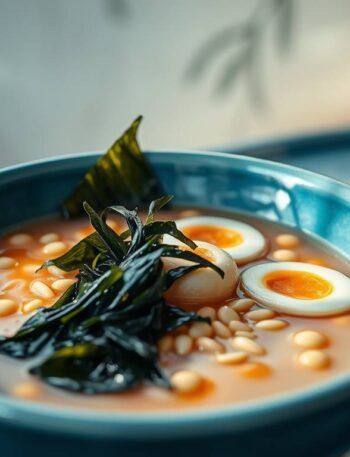 “oceanic ramen bowl with tofu pearls, seaweed, and nori foam inspired by hokusai’s great wave.” “oceanic ramen bowl with tofu pearls, seaweed, and nori foam inspired by hokusai’s great wave.”