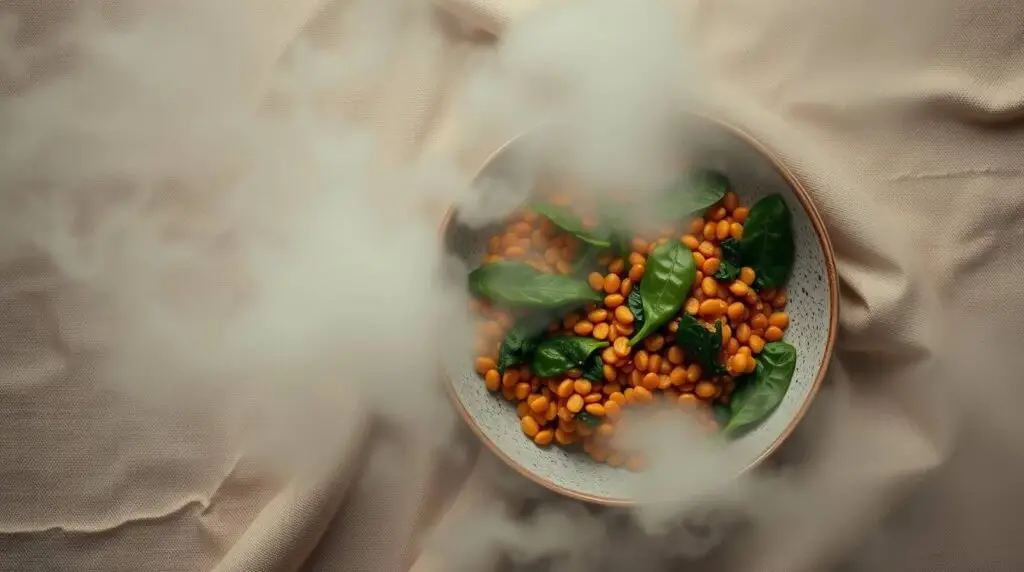golden lentils with spinach served in a warm, creamy comfort bowl golden lentils with spinach served in a warm, creamy comfort bowl