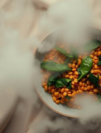 golden lentils with spinach served in a warm, creamy comfort bowl golden lentils with spinach served in a warm, creamy comfort bowl