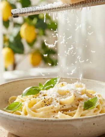 serving fettuccine with extra parmesan serving fettuccine with extra parmesan