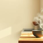 a calm, minimal kitchen scene designed for tired people, soft light and quiet atmosphere. a calm, minimal kitchen scene designed for tired people, soft light and quiet atmosphere.