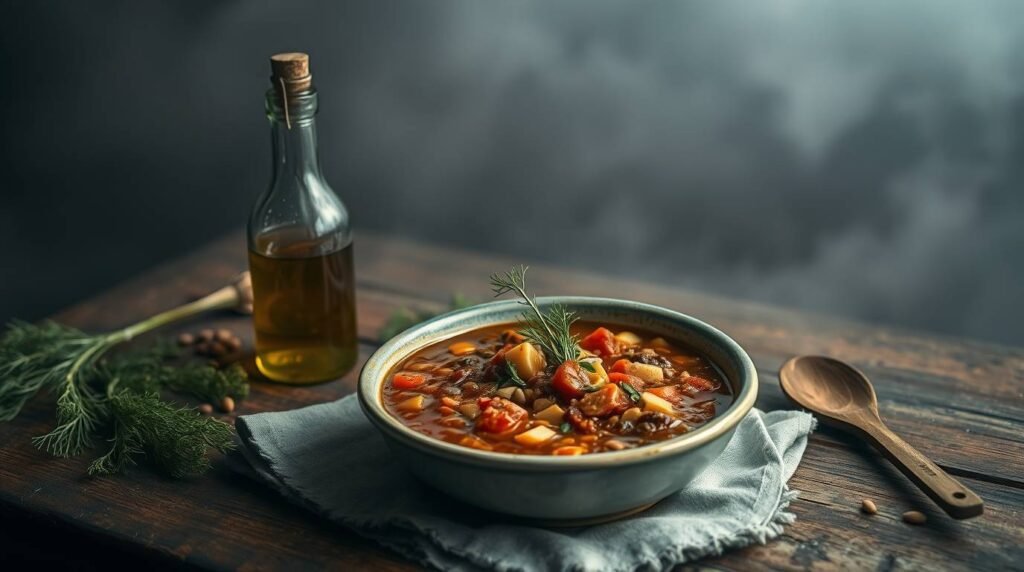 sardinian-style longevity minestrone with beans and spiced lentil cream sardinian-style longevity minestrone with beans and spiced lentil cream