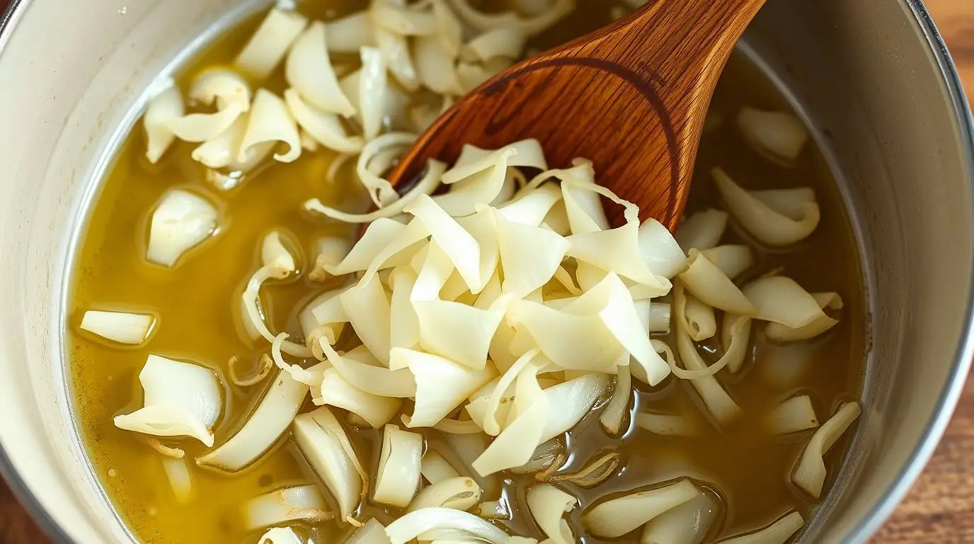onion and garlic sautéing in olive oil onion and garlic sautéing in olive oil