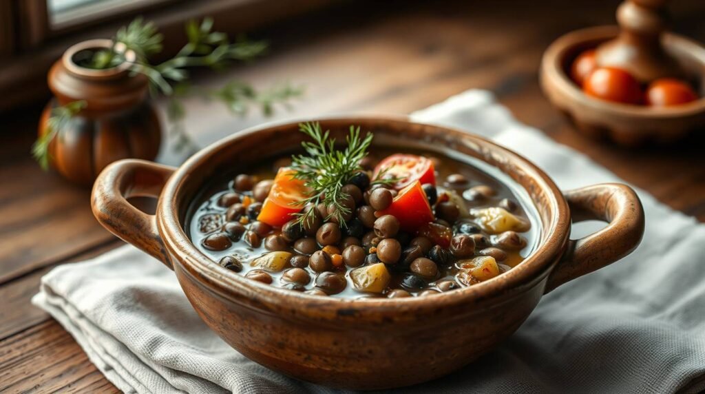 bowl of ikarian longevity stew with black-eyed peas, dill, and olive oil bowl of ikarian longevity stew with black-eyed peas, dill, and olive oil
