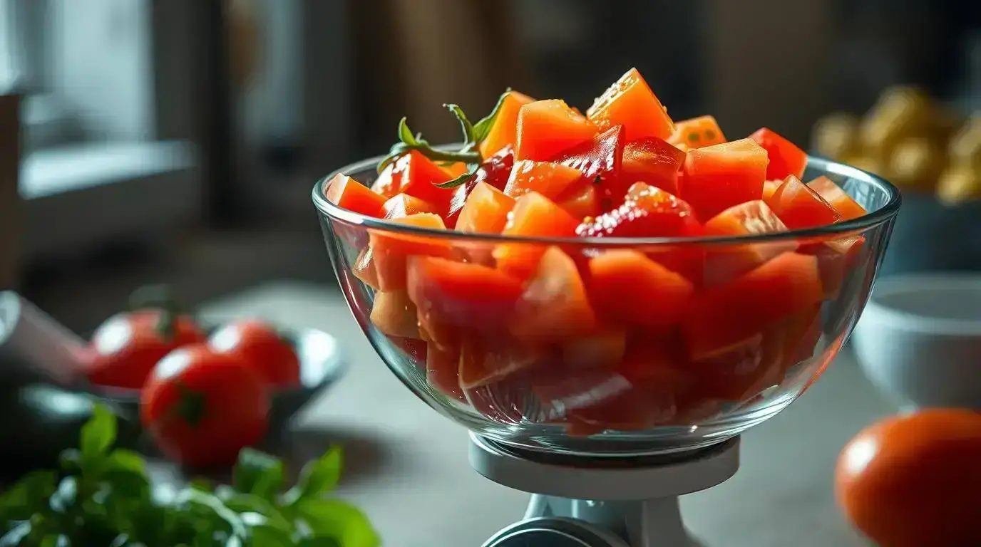 tomato mixture with fresh tomato, crushed tomatoes, and tomato paste tomato mixture with fresh tomato, crushed tomatoes, and tomato paste
