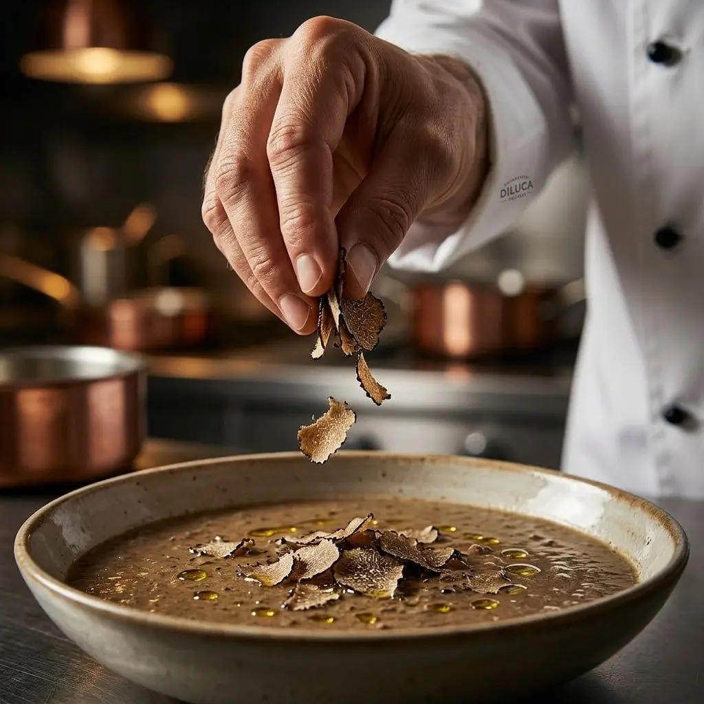 adding truffle paste or oil to mushroom soup adding truffle paste or oil to mushroom soup