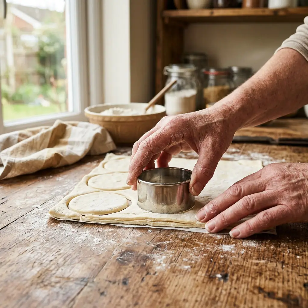 cutting puff pastry circles for soup topping cutting puff pastry circles for soup topping