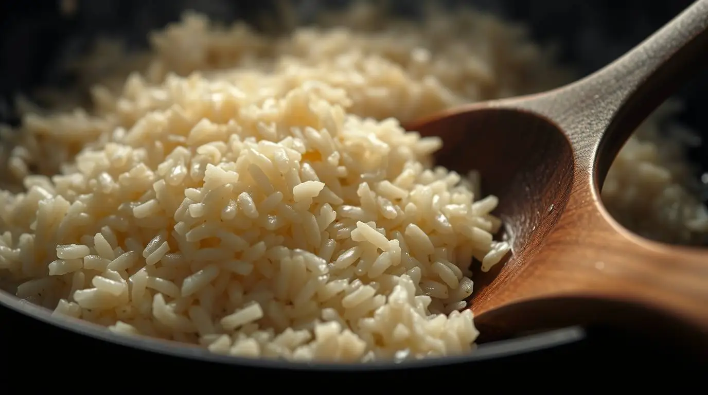 arborio rice toasting in pan before adding liquid arborio rice toasting in pan before adding liquid